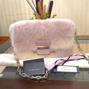 Versace Chain Bag Mink Natural Fur Light Pink NEW!!!